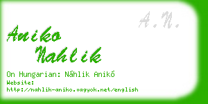 aniko nahlik business card