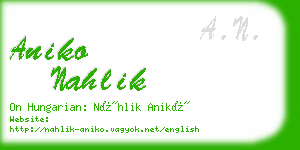 aniko nahlik business card